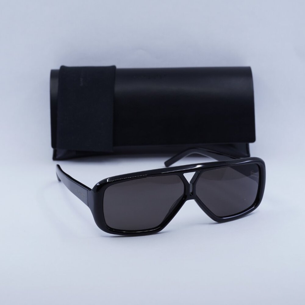 Saint Laurent SL569Y 001 Sunglasses Black Aviator Frame, Grey Lenses - Picture 12 of 12